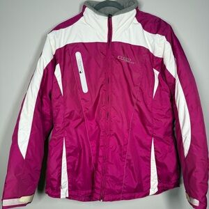 Choko Design Snowmobile Ski Snowboard Alpine Pink and white Snow Jacket L